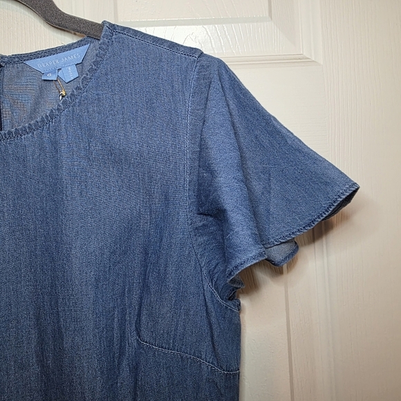 NWT Draper James chambray faux wrap dress Sz 6 - Picture 5 of 11
